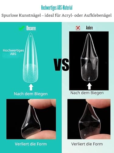 Deciniee Nageltips, 240 Stück Volle Abdeckung Quadratische Gerade Nagelspitzen Nails Tips für Gelnägel, 12 Größen Nail Tips, Soft Gel Nageltips Nagelspitzen für Nagelstudios und Diy Nail Art Zu Hause thumbnail 4