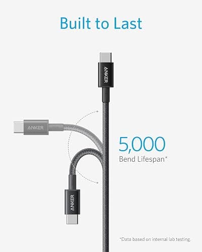 Anker USB C to USB C Cable, Type-C Charging Cord Fast Charge(6FT*3,100W), for iPhone 17/17 pro, MacBook and More(USB 2.0,Black) thumbnail 6