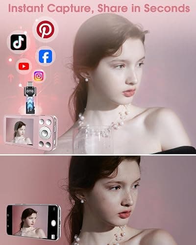 Vitaler Digital Camera, Autofocus 48MP 4K Camera for Photography with 32GB Card, Portable Compact Point and Shoot Digital Camera for Teens Adult Beginner Kids with Metal Shell, 2000 mAh Battery thumbnail 5
