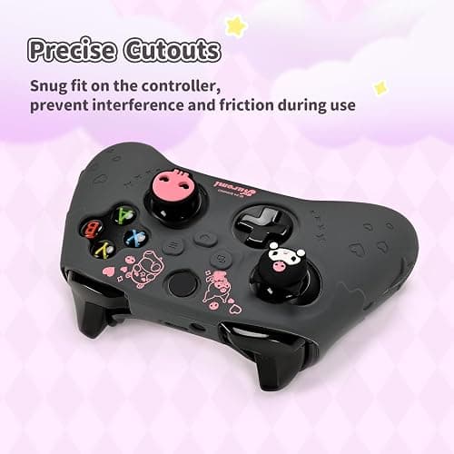 Kuitmor Controller Cover Skin for Xbox Series X/S,Soft Silicone Anti-Slip Protective Cover Skin Case Compatible with Xbox Controller with 2 Thumb Grip Caps - KLM thumbnail 5