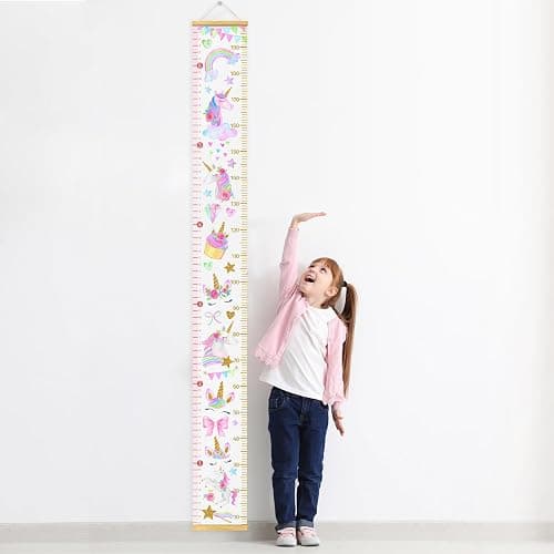 HomeEvolution Kids Growth Chart Height Measuring Chart, Unicorn Canvas Wall Hanging Rulers for Baby Children Girls Bedroom Decor thumbnail 2