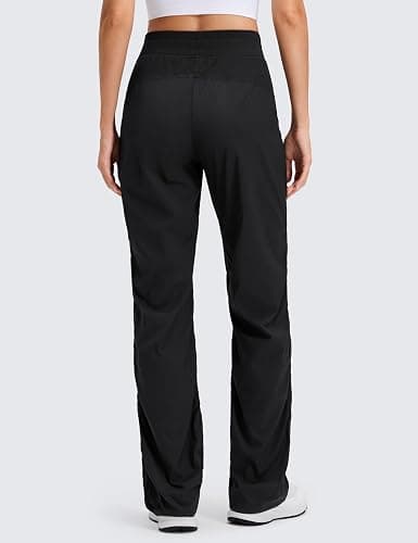 CRZ YOGA Lightweight Straight Leg Workout Pants for Women 28"/30"/32" - Ruched Casual Work Athletic Joggers with Pockets thumbnail 2