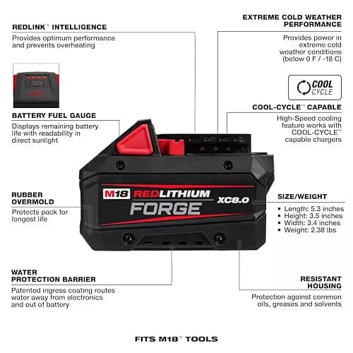 Milwaukee Electric - M18 REDLITHIUM Forge XC8.0 Battery Pack thumbnail 2