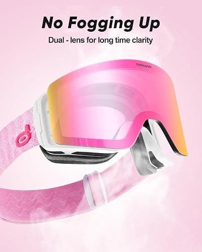 Odoland Photochromic Ski Goggles for Sunny and Cloudy Days, Anti-Fog OTG UV400 Protection Cylinder Snowboard Goggles for Adult Men Women Youth, Helmet Compatible for Skiing Snowboard thumbnail 5