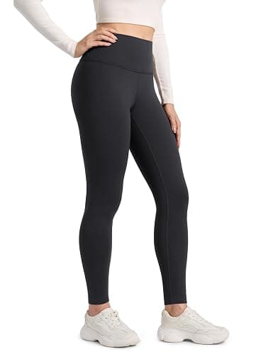 CRZ YOGA Matte Fleece Lined Leggings 28'' - Thermal Casual Lounge Workout Womens Yoga Full Length Pants Winter Warm - Image 1