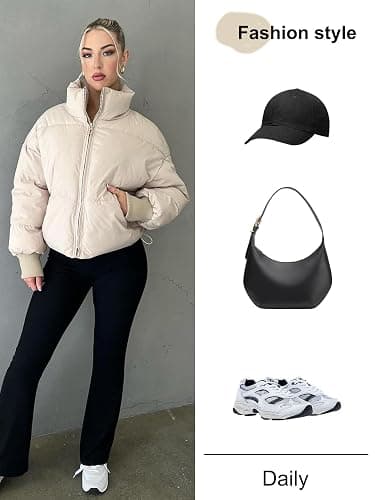 Gihuo Women’s Winter Cropped Puffer Jacket Coat Short Warm Quilted Jacket 2025 thumbnail 5