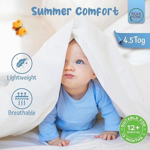 Rohi 4.5 tog Cot Bed Duvet and pillow set – Microfibre Anti-Allergy Toddler Duvet & Pillow – Lightweight, Breathable & Ultra Comfy Baby Quilt 120cm x 150cm thumbnail 3