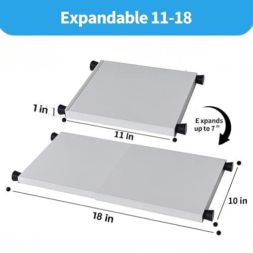 zsttion Adjustable Locker Organizer Shelf, 30LB Load-Bearing Metal Locker Shelf for Schools, Offices, Gyms, Locker Shelf Expandable to Fit Your Locker 11-18” (1, White) - 1 - White thumbnail 2