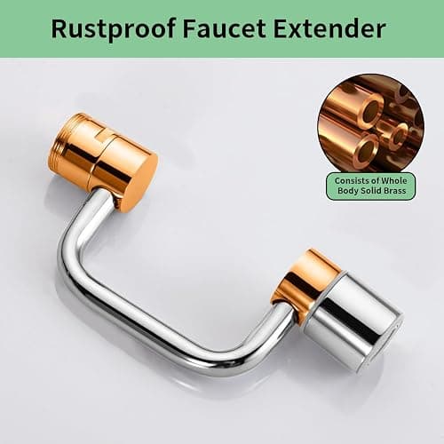 SELLO 1080° Rotating Faucet Extender for Bathroom Sink, Sink Water Faucet Aerator with Brass Extension, Sink Extender with Adjustable Swivel Arm, Fit to Faucet Threads G1/2, 15/16”, and 55/64” thumbnail 8