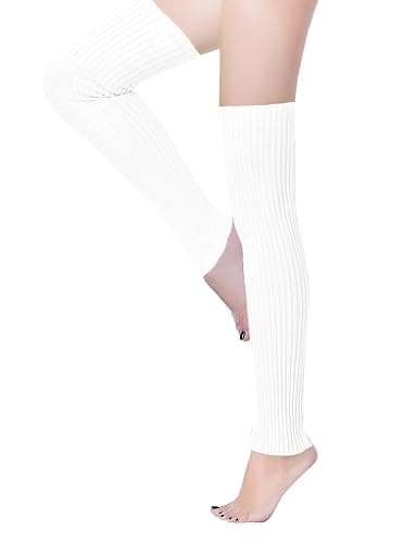v28 Women Warm Leg Warmers 80s Retro Party Costume Knit Ballet Neon Long Socks thumbnail 2