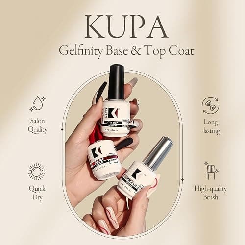 KUPA GelFinity - Soak Off Gel - Top Coat Glossy Finish (No-Wipe) Bundle 8.0 Fl Oz + 0.5 Fl Oz thumbnail 4