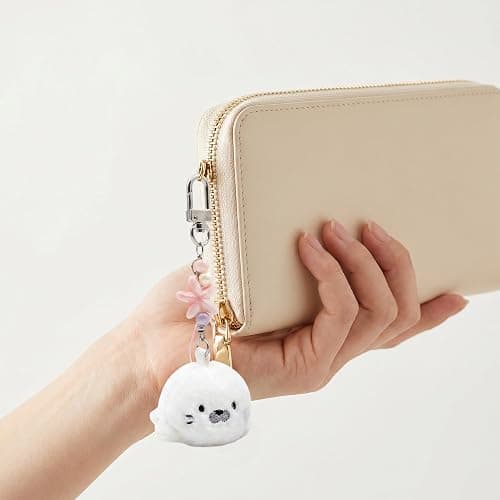 Famjoyart 2 Pcs Matching Plush Keychain Adorable Cute Ocean Theme Stuff Bag Charm Womens Birthday Valentines Day Gift thumbnail 6
