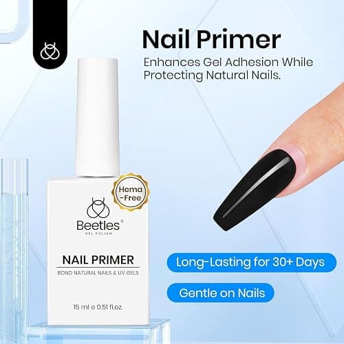 Beetles Nail Dehydrator & Nail Primer Set – No Lifting Nail Prep, Strong Bond, HEMA Free, Acid-Free, Long Lasting for Gel Nails & Acrylic thumbnail 3
