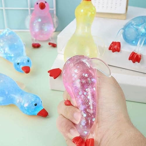 2Pcs Glitter Duck Squeezes,Soft Cute Stress Relief Ball for Adults & Teens,Fun Decompression Duck Squishies Gift for Office Desk Party Favors Easter Basket Stuffer thumbnail 6