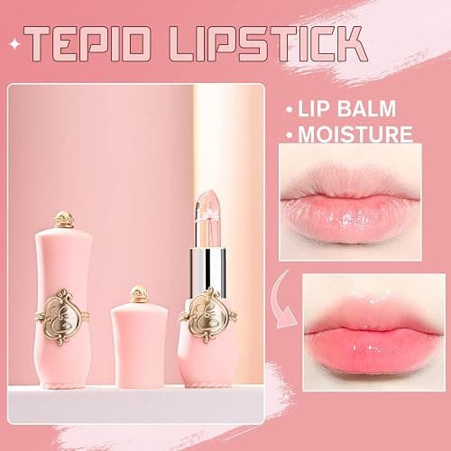 BestLand 6 Pcs/Set Flower Jelly Lipstick Set Temperature Change Moisturizer Long Lasting Nutritious Balm Magic Color Change Lip Gloss thumbnail 5
