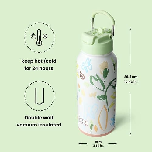 BOTTLE BOTTLE 32oz Insulated Water Bottle Stainless Steel Sport Water Bottle with Straw Dual-use Lid Design for Gym with Pill Box thumbnail 5