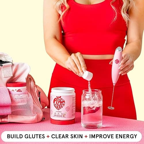 Peach Perfect Creatine for Women Booty Gain, Muscle Builder, Energy Boost, Pink Lemonade, Cognition Aid | Collagen, BCAA, Lean Muscle, Vegan Monohydrate Micronized Powder, Alt Creapure,30 Ser thumbnail 3