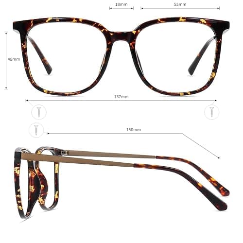 Firmoo Oversized Blue Light Blocking Glasses for Women/Men, Large Square Frame Computer Glasses for Screens thumbnail 4