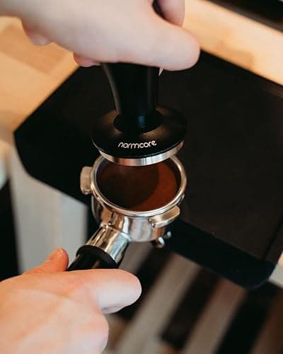Normcore V4 Coffee Tamper 53.3mm - Spring-Loaded Tamper - Barista Espresso Tamper with 15lb / 25lb / 30lbs Replacement Springs - Anodized Aluminum Handle and Stand - Flat Base, Black thumbnail 3