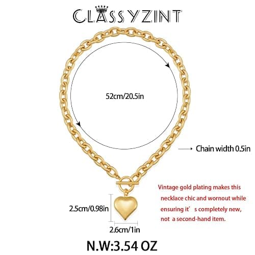 CLASSYZINT 18K Gold Plated Coin Lion Head Pendant Necklace Chunky Paperclip Choker Necklace For Gifts On Birthday Holidays For Women Girls thumbnail 5