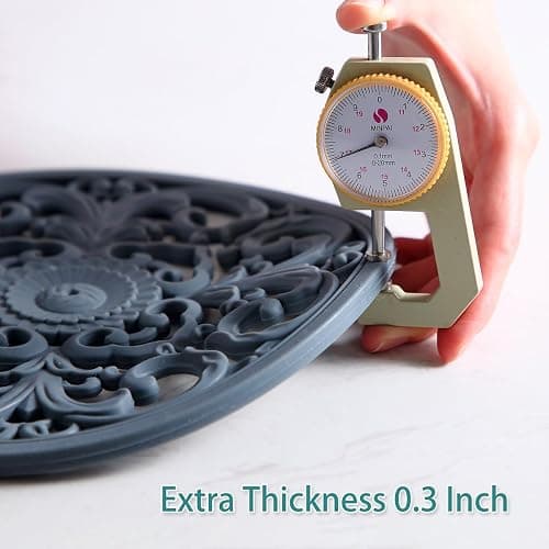 Extra Thick Silicone Trivet Mat for Hot Dishes, Hot Pots and Pans, Pot Holder, Hot Pad to Portect Your Table and Countertop, Kitchen Decor and Accessories,Turquoise,Set of 3 thumbnail 4