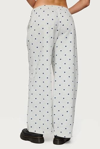 Pivanzore Polka Dot Sweat Set for Women Two Piece Bow Print Tracksuit Long Sleeve Hoodie Wide Leg Sweatpants 2 Piece Outfits thumbnail 5