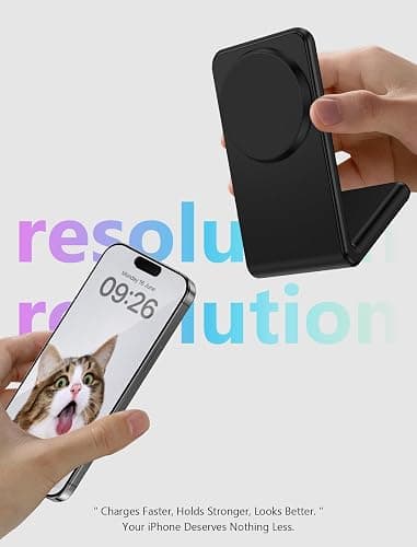 Mag.Safe Charger - iPhone Charger Stand, Fast Magnetic Wireless Charger for iPhone 17/16/15/14/13/12 Series - Black thumbnail 5