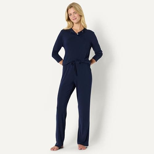 Amazon Essentials x Sofia Grainge Women's Long Sleeve Henley Pajama Set thumbnail 4
