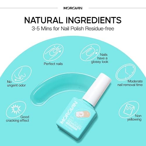 Morovan Gel Nail Polish Remover Set: Gel Polish Remover with Cuticle Oil Latex Tape Peel Off Liquid Quickly & Effectively Remove in 5 Minutes No Need Soaking or Wrapping thumbnail 6