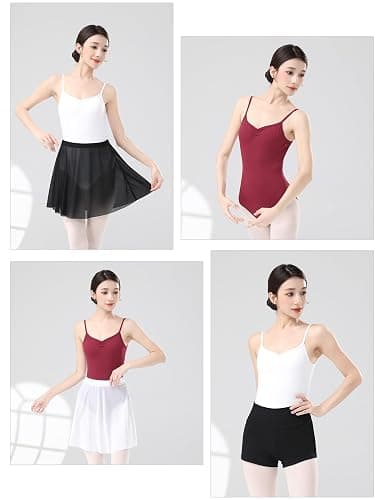 RuiBalletto Ballet Leotards for Women, Backless Camisole Bodysuit With Adjustable Straps, Full Lining Dancewear thumbnail 6