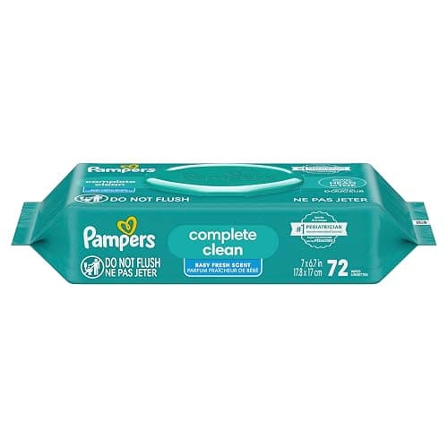 Pampers Baby Wipes, Complete Clean Baby Fresh Scented Wipe, Gently Cleans Head to Toe, 72 Total (1 Flip-Top Packs) thumbnail 12