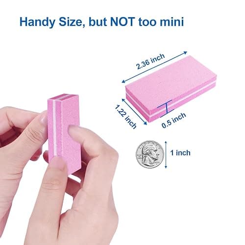 Nail Buffers (60 Pack), Buffer Block Nail File for Acrylic Nails and Natural Nails, 100/180 Grit Small Nail Buffer Block Bulk Buffing Blocks for Nail Buff Professional Manicure File Blocks Set Pink thumbnail 7