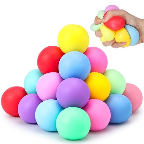 LovesTown 20 PCS Stress Balls Bulk, Squeeze Toys Slow Rising Sensory Fidget Toys for Relief Colleague Party Goodie Bag Stuffer Classroom Prize - Image 1