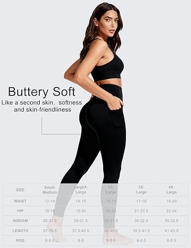 Bluemaple High Waisted Leggings for Women - Tummy Control Pants Non See Through Workout Soft Yoga Pants for Running Plus Size thumbnail 4