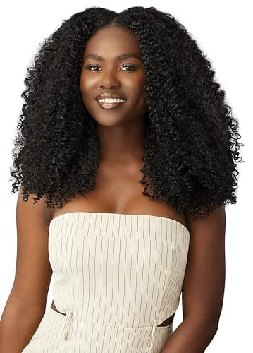 Outre Big Beautiful Hair Clip-In - 9pcs - Bohemian Curl 14" (NATURAL BLACK) - Image 1