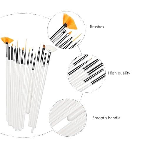 FOYTOKI Nail Polish Pens for Nail Art 30 Pcs Cake Carving Brush Set for Craft Clay Diy Tools thumbnail 9