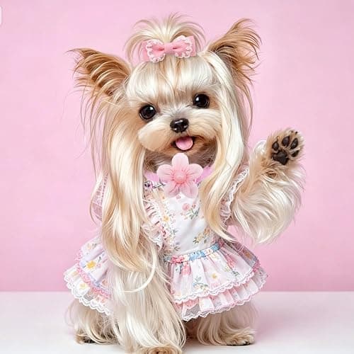 25Pcs Dog Hair Accessories Set for Small Medium Dogs, Flower Bows with Rubber Bands,Dog Hair Clip,Floral Bell Puppy Collar for Boy Girl Pomeranian Yorkie Poodle Maltese Shih Tzu Groomer (Pink) thumbnail 6