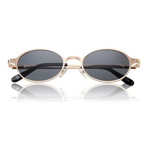 VIVIENFANG Polarized Retro Oval Sunglasses Womens Men Trendy 2026, Vintage Narrow Round Shades Chic 80 90s Sun Glasses VF2253 thumbnail 4