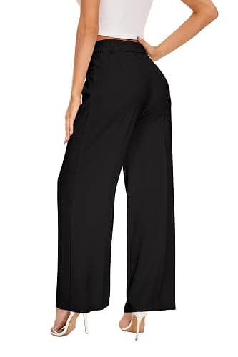 FUNYYZO Wide Leg Pants Women's High Elastic Waisted in The Back Business Work Trousers Long Straight Suit Pants thumbnail 6
