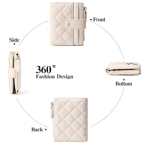 GAEKEAO Small Wallet for Women Slim Bifold Leather RFID Blocking Credit Card Holder Wallets Zipper Pocket Coin Purse with ID Window thumbnail 4