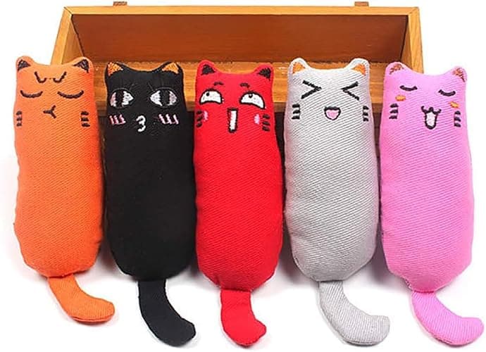 Legendog 5Pcs Bite Resistant Catnip Toy for Cats,Catnip Filled Cartoon Mice Cat Teething Chew Toy thumbnail 2