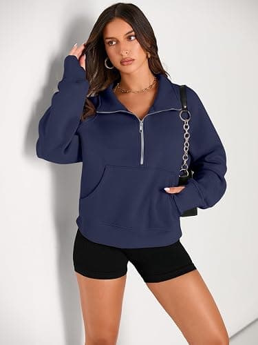 AUTOMET Sweatshirts Half Zip Cropped Pullover thumbnail 3