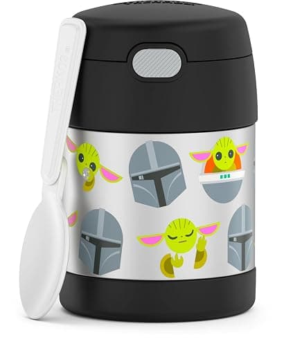 THERMOS FUNTAINER Insulated Food Jar – 10 Ounce – Kid Friendly Food Jar with a Foldable Spoon, Mandalorian - Image 1