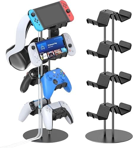 Kytok Controller Stand 4 Tiers with Cable Organizer for Desk, Universal Headphone Stand Compatible with Xbox PS5 PS4 Nintendo Switch, Headset Holder & Desk Mounts for 8 Packs Controller thumbnail 8