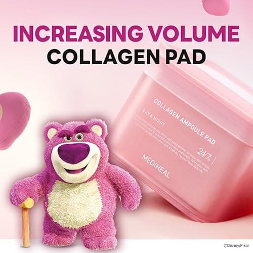 MEDIHEAL Madecassoside Toner Pads [Disney Pixar Edition]-Centella Asiatica to Improve Uneven Skin Tone - Vegan Face Gauze, Full size 100 + Refill 100 (Collagen, 200 pads) - .Collagen_D thumbnail 3
