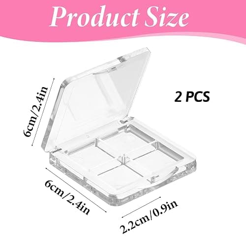 Empty Lipstick Palette 2 Pieces Empty Makeup Palette Empty Lipstick Box Portable Eyeshadow Pan DIY Eyeshadow Powder Blush Lipstick Palette Dispensing Storage Boxes Transparent Container thumbnail 2