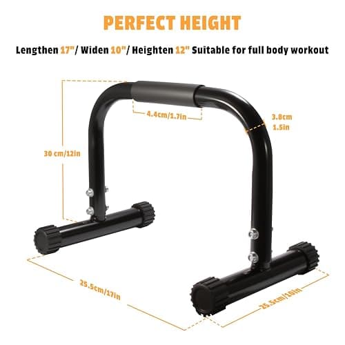 AmazeFan Parallettes Bars, High Steel Push Up Bar Strength Training For Handstands, Calisthenics Bars & Dip Bars, Calisthenic, Push Up Stands Handle for Floor Workouts Calisthenics Equipment - Image 1