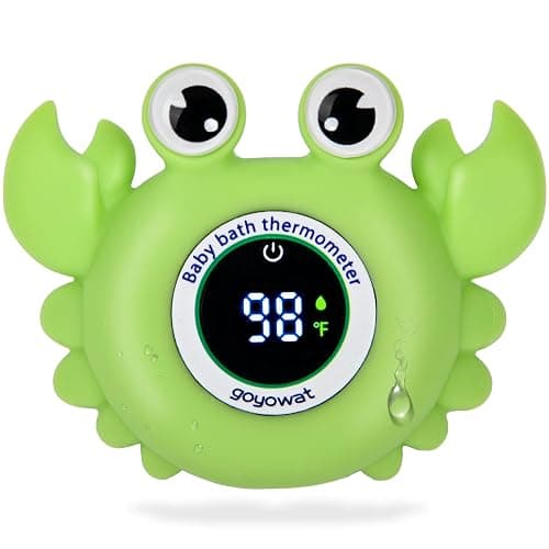 Baby Bath Thermometer with LED Display, Floating Crab Toy – 2-in-1 Water Safety Sensor for Infants, Color-Coded Alerts (Hot/Cold), Bath Tub Temperature Monitor, Cute Floating Bath Toy, Nursery - Image 1