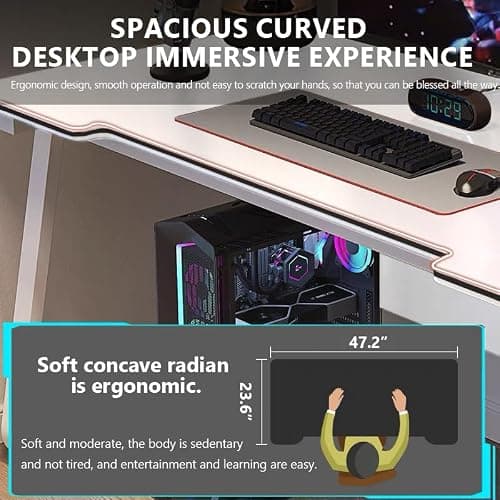 XUEGW Gaming Desk Computer Writing Table Student Art Modren Simple Style PC Wood Suitable Portable Desk for Home, Office thumbnail 2