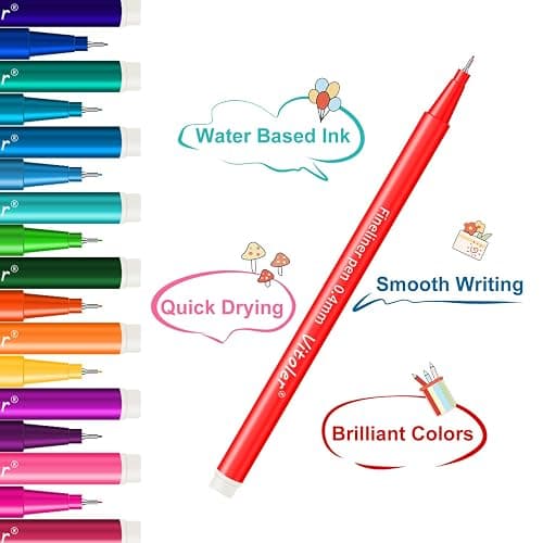 Vitoler Pens for Drawing Journaling,Planner,24 Pack 0.4mm,Colored Pens for Art Supplies Planner,Drawing,Journaling thumbnail 5